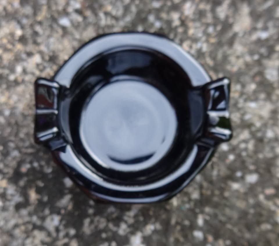 Glossy, Black Amethyst Glass TUB Open Salt Dip, Cellar, Dish! 3