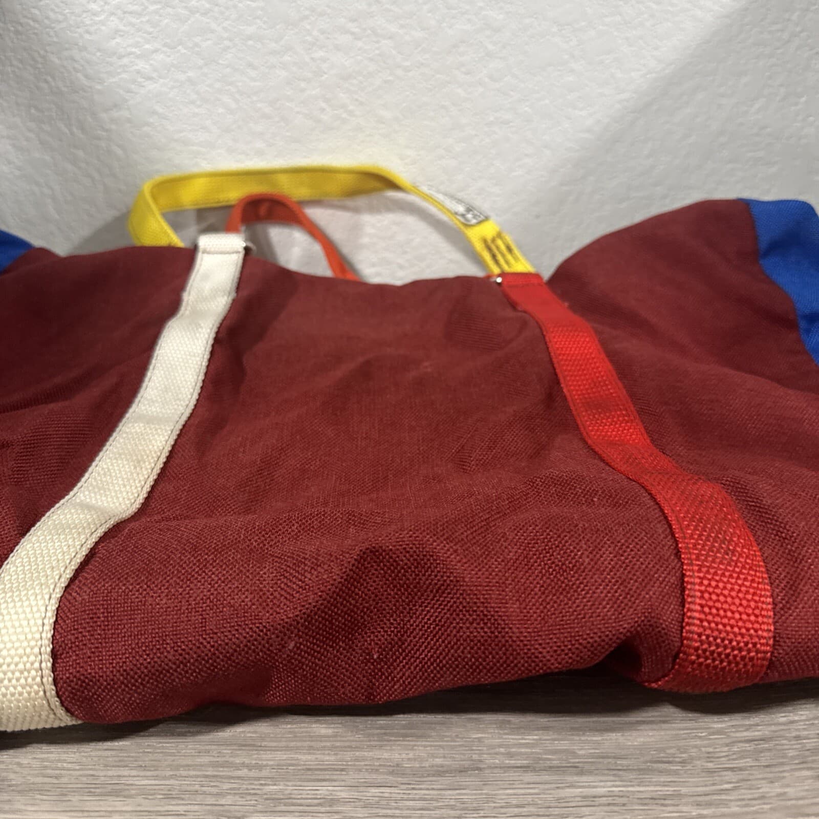 Morgans Horse Supplies Bag Small 19”x15” Duffle Bag 2 Zippered Areas Red Yellow 6