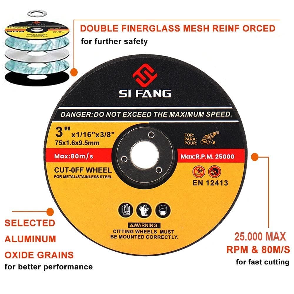 75mm Resin Cutting Discs 3" Ultra Thin Metal Cut Off Wheels for Angle Grinders 3