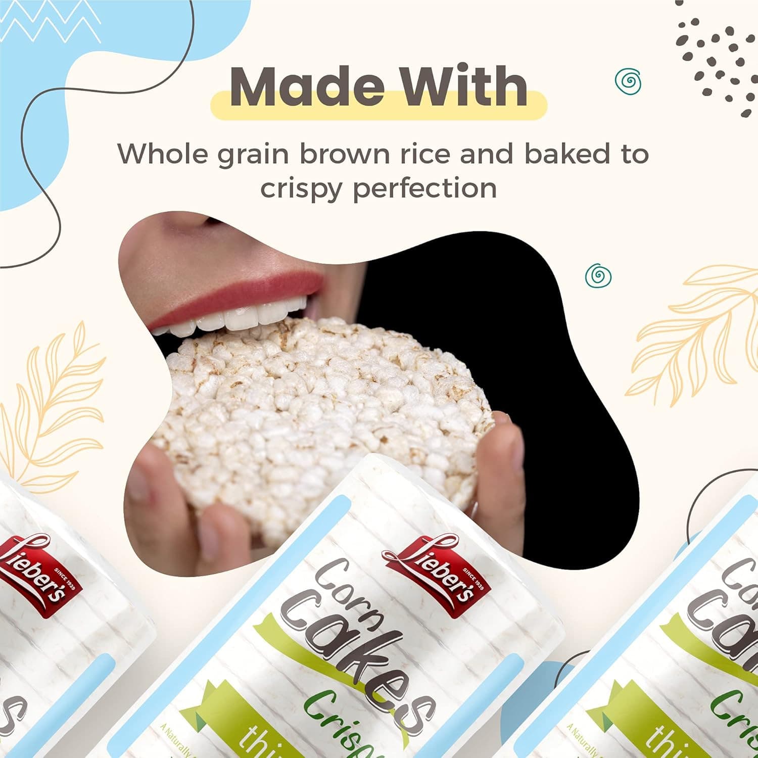 Rice Cakes, Kosher Certified Snack, Dairy Free, Wheat Free, Gluten Free, and Veg 3