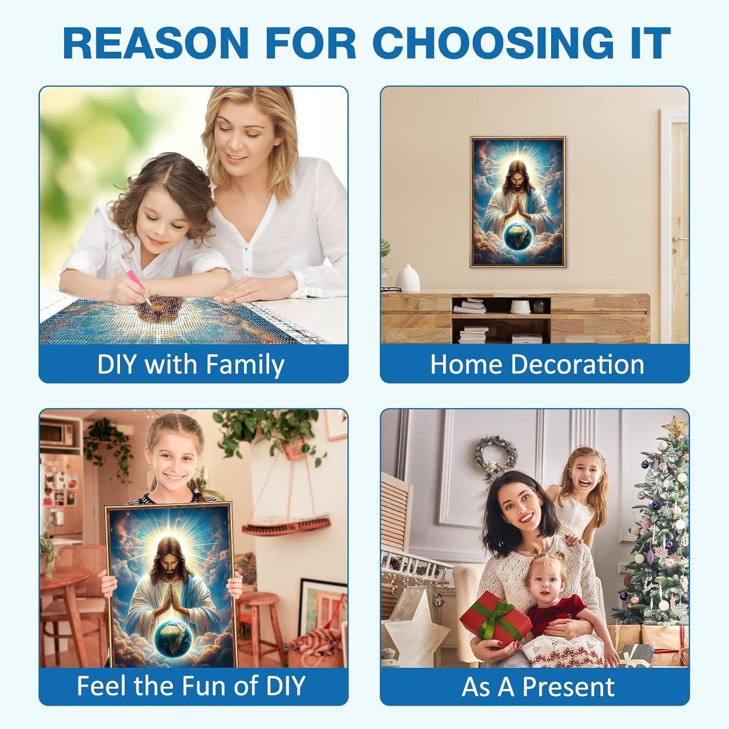 MEIYUDA Diamond Painting Kits for Adults, 5D DIY Jesus Diamonds 30x40cm, Z  4