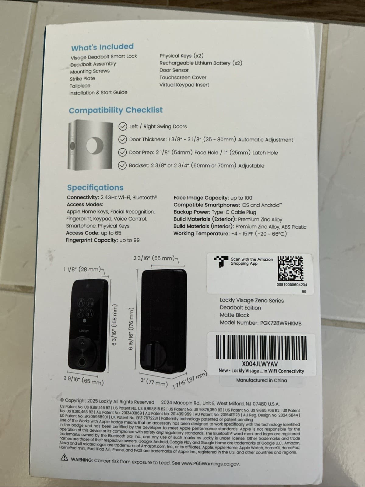 Lockly Visage Zeno Series Smart Lock, Facial Recognition & Fingerprint Keyless 3