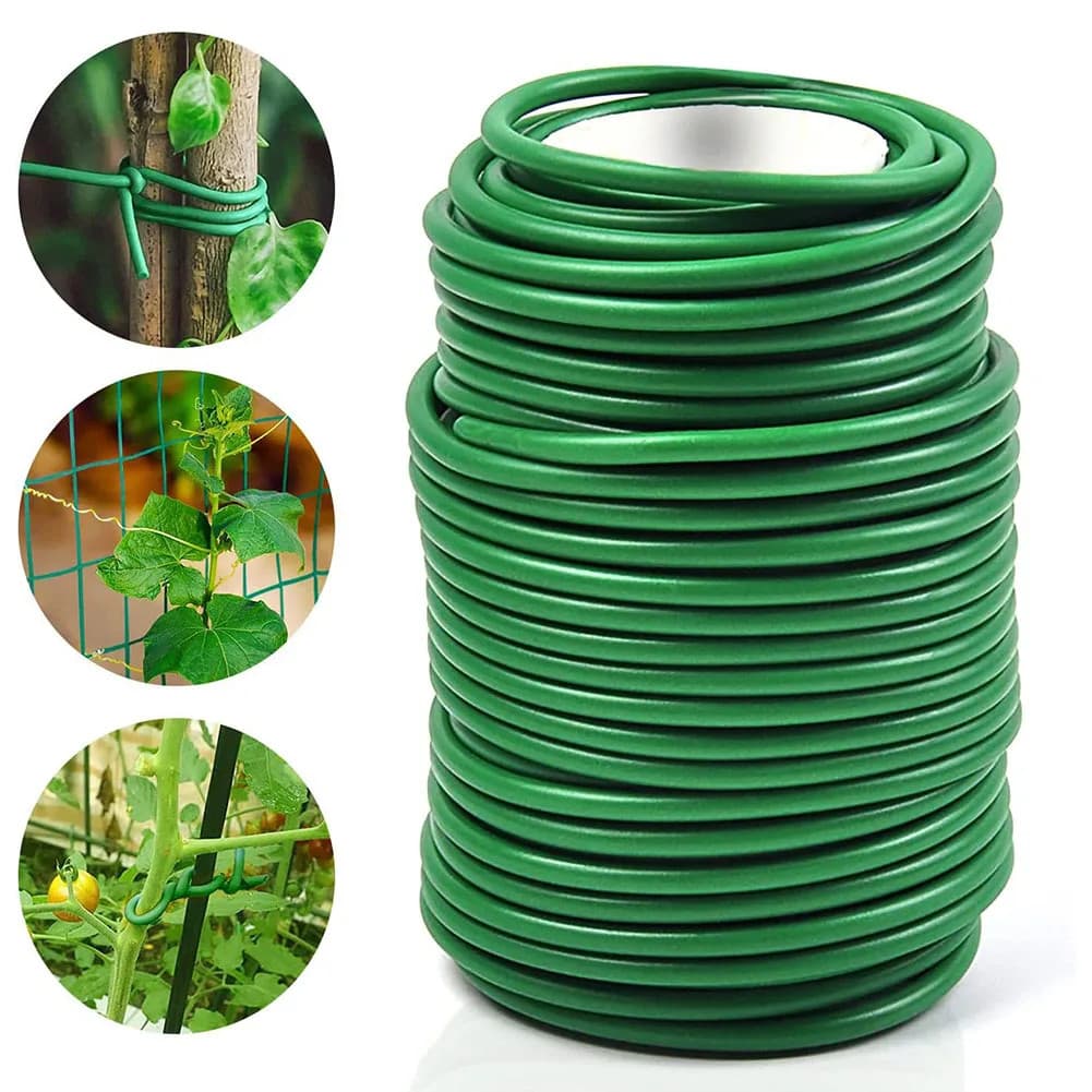 gardening tie, wrapped in plants, flexible and curved garden support wire tie