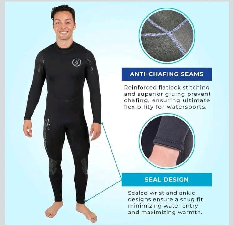 Seavenger Alpha 3mm Neoprene Fullsuit Wetsuit Dark Blue Floral Women’s Size 13 5