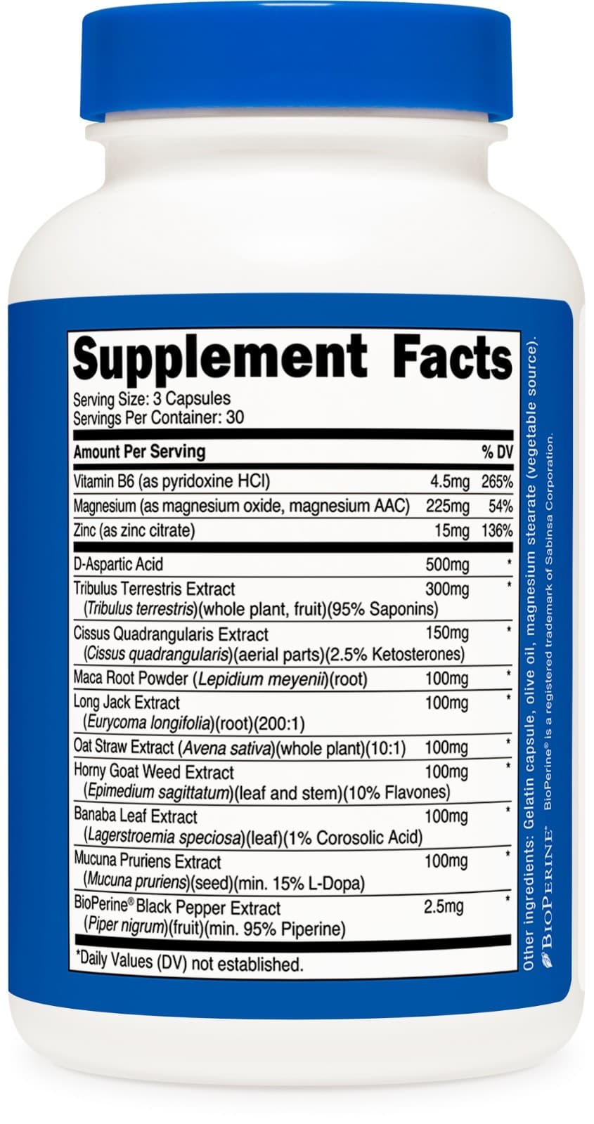 Nutricost T-Level Complex (90 Caps) - Gluten Free, Non-GMO 5