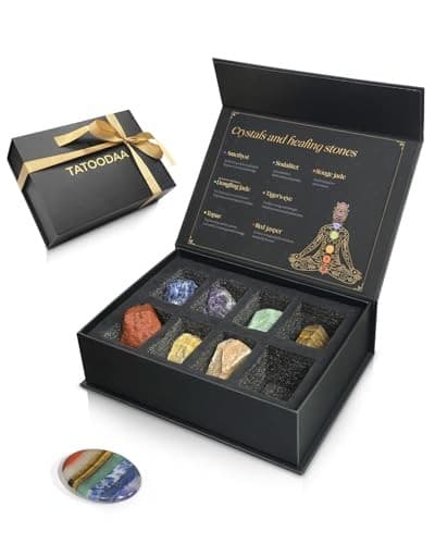 7 Chakras Crystals and Healing Stones Set - Large Raw Chakra Set (Worry Stone) 2