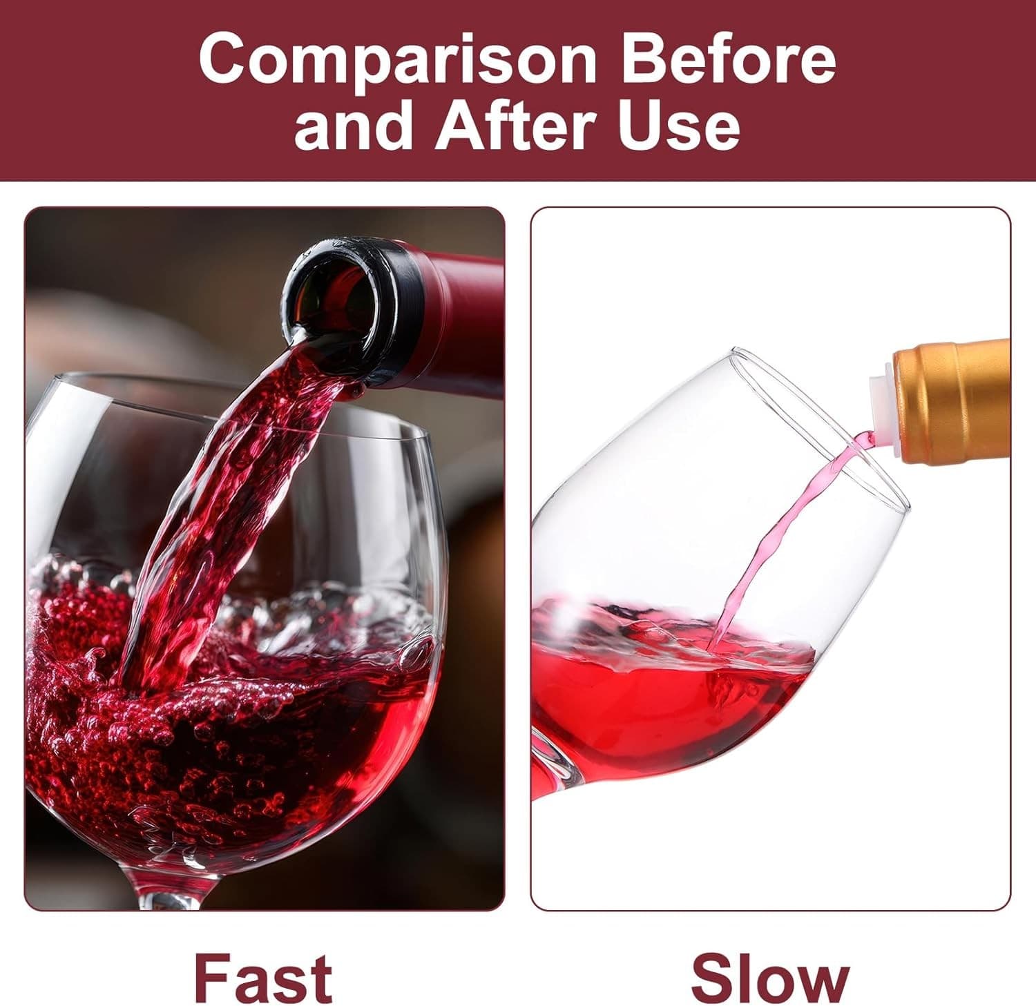 48 Pcs Slow Wine Pourer Spout for Corked Bottles Pour and Seal Plastic Red  4