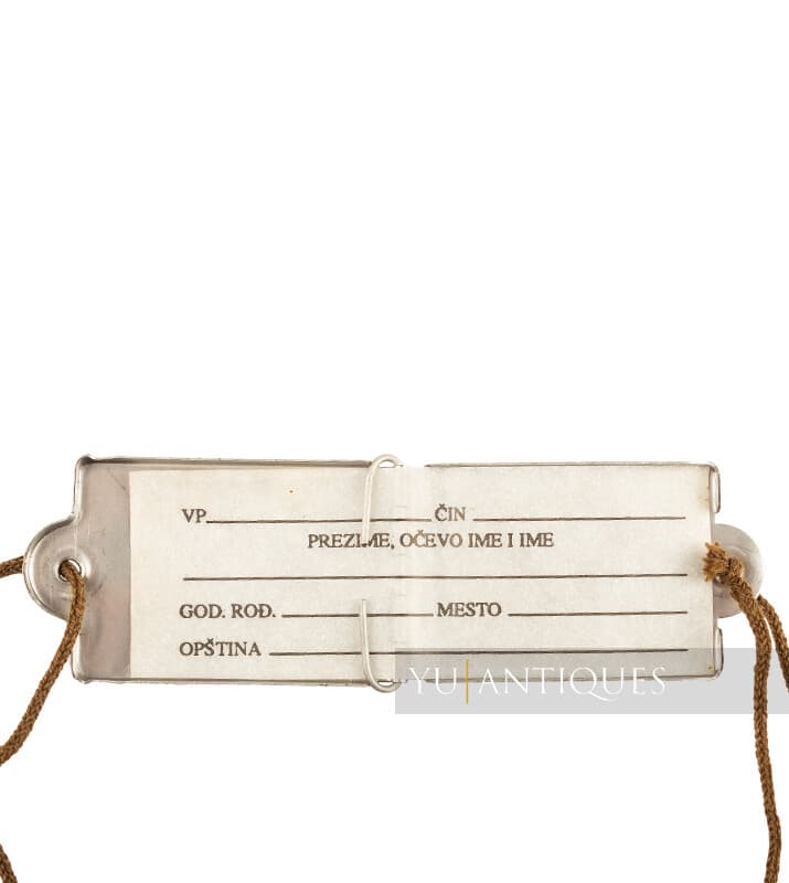 JNA YPA Yugoslavia Serbia Army Military ID Identification Plate Soldier Dog Tag 3