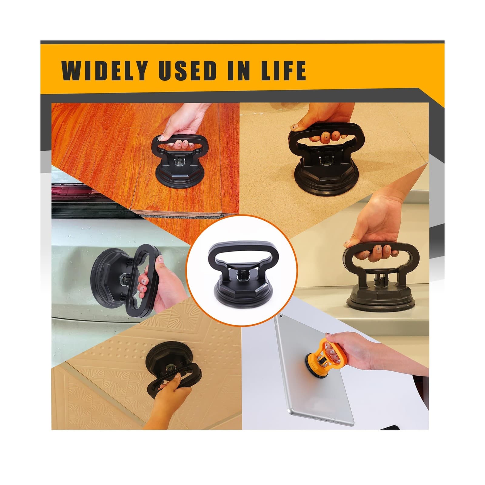 Amooca Glass Suction Cup Lifter Heavy Duty Tile Marble Suction Cup Vacuum Lif... 2