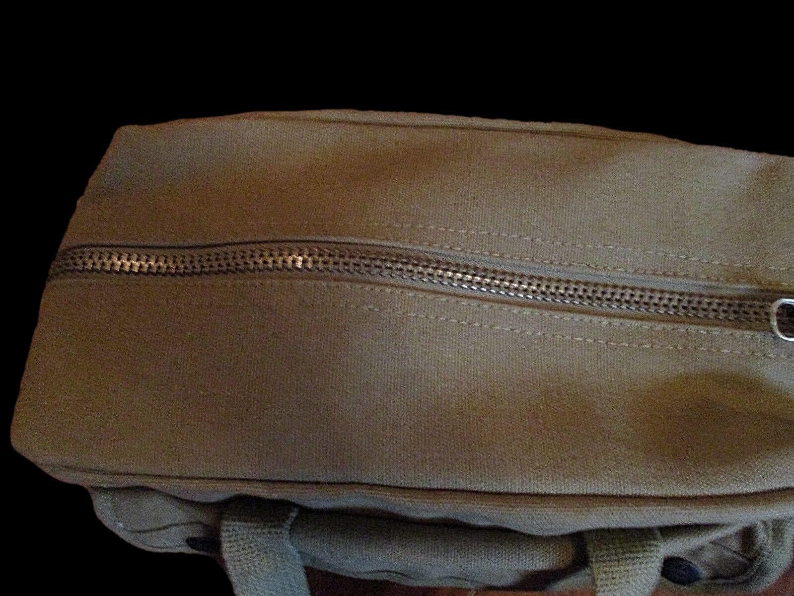 MILITARY STYLE MECHANICS HARD BOTTOM TOOL BAG BRASS ZIPPER HEAVY DUTY OD GREEN 5