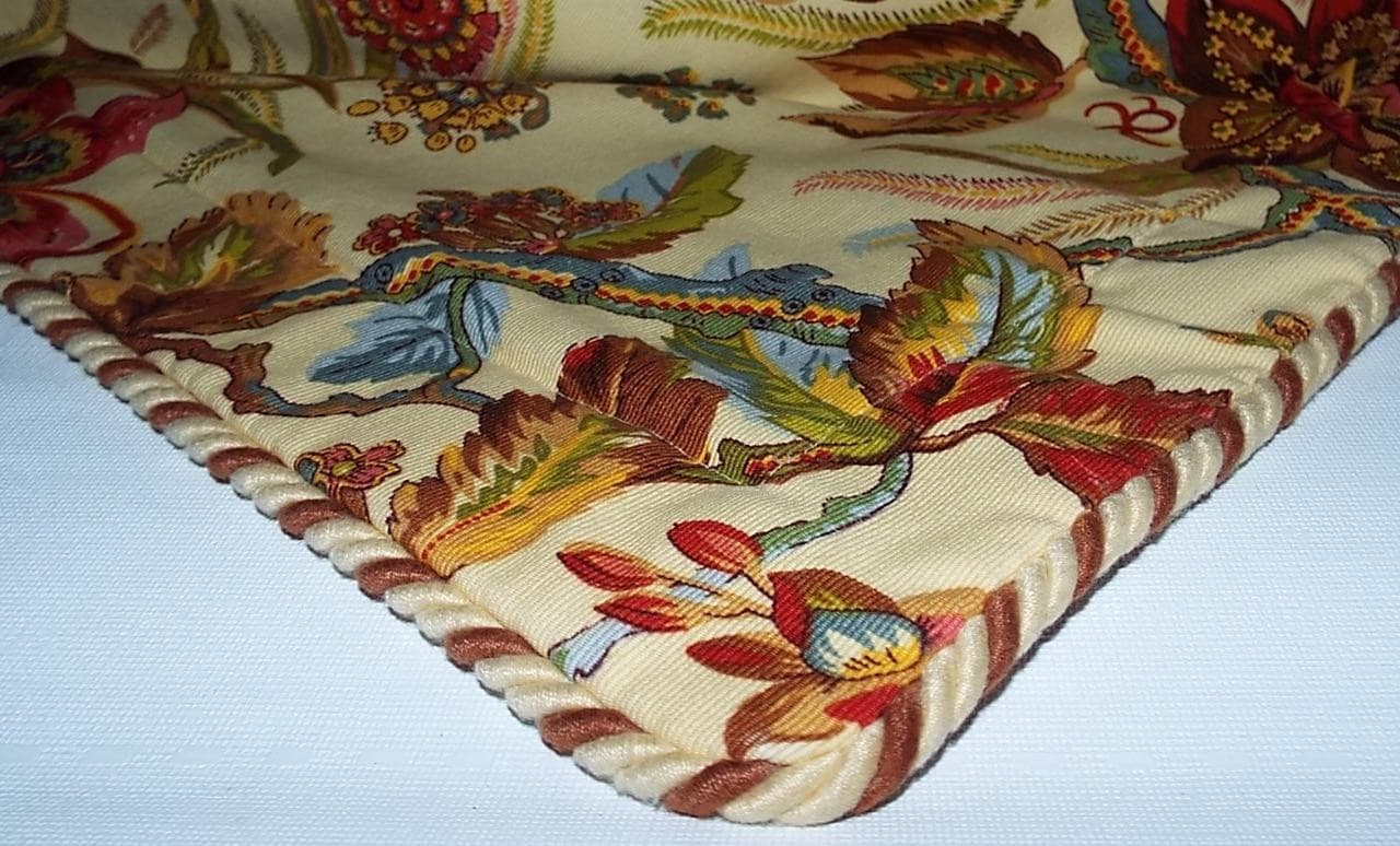 2 Rose Tree Ornate Pillow Shams King Size Hyde Park Pattern Paisley Brocade Rope 5