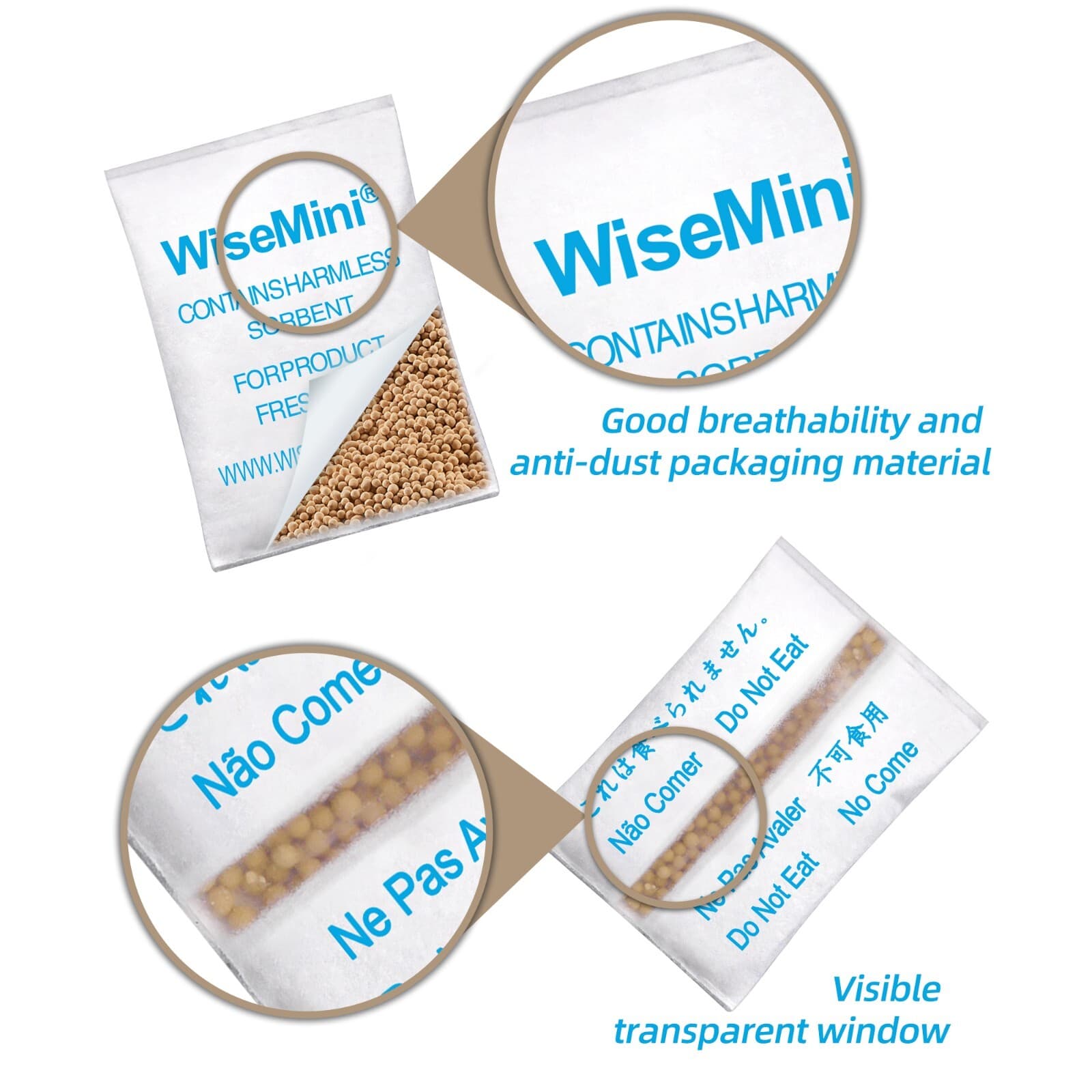 1 Gram Molecular Sieve Packets, 100 Pack Tyvek Dessicant Packets Food Grade 4