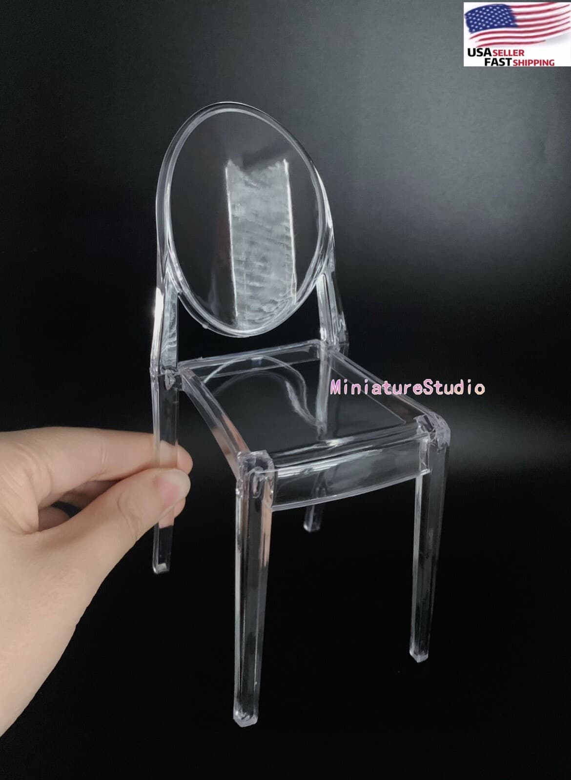 1PC Dollhouse Miniature Furniture 1/6 White Ghost Chair For Doll Action Figure