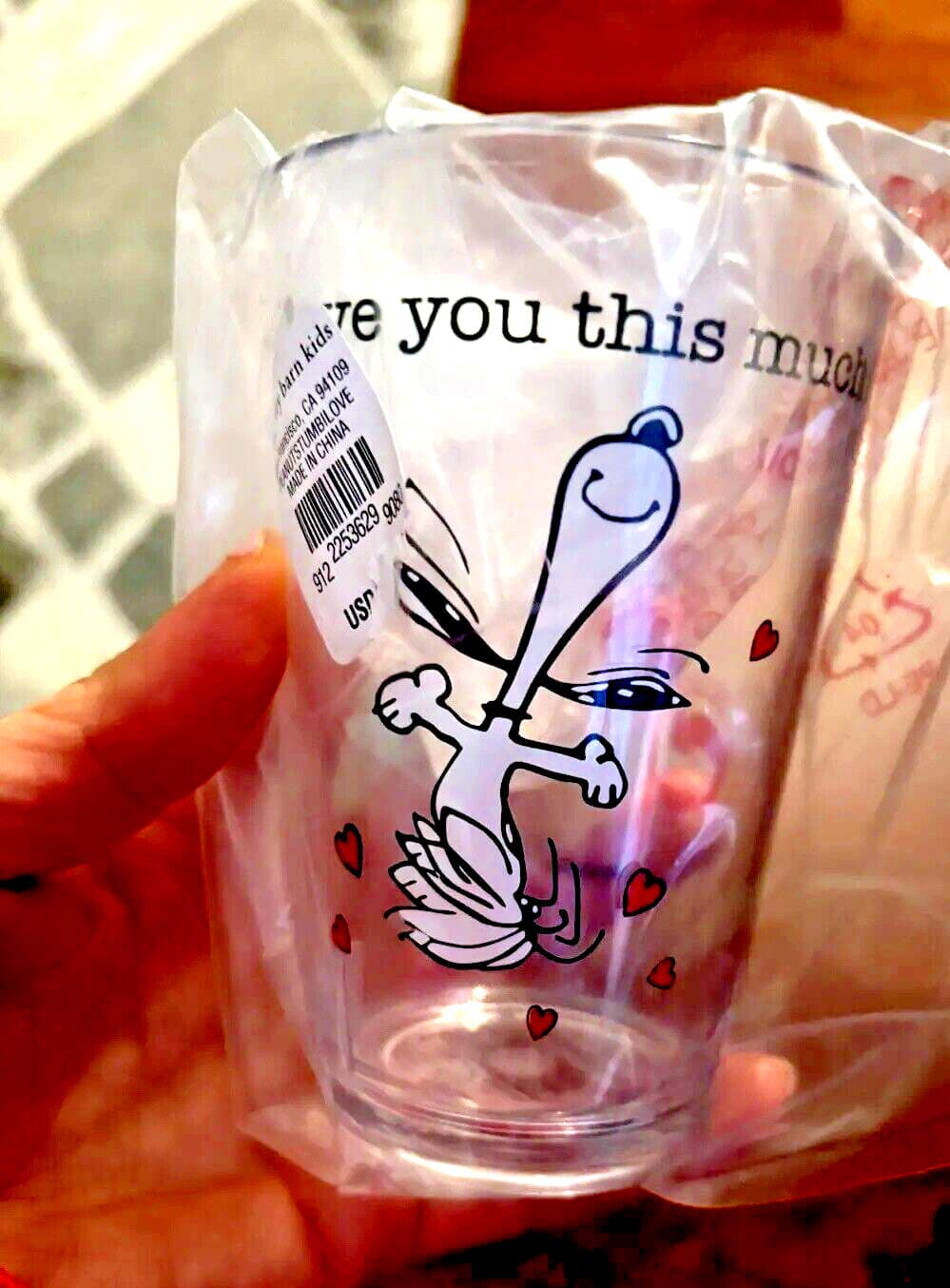 Disney Snoopy Pottery Barn cup Peanuts Holiday GIFT party Birthday kid 🌈 /