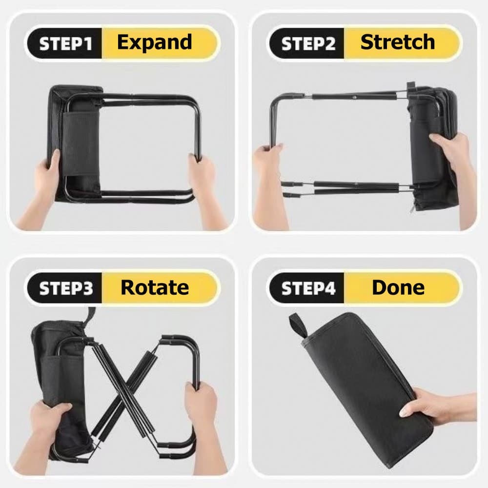 Portable Foldable Stool Handbag Chair Fishing Camping Garden Small Pocket Stool 4