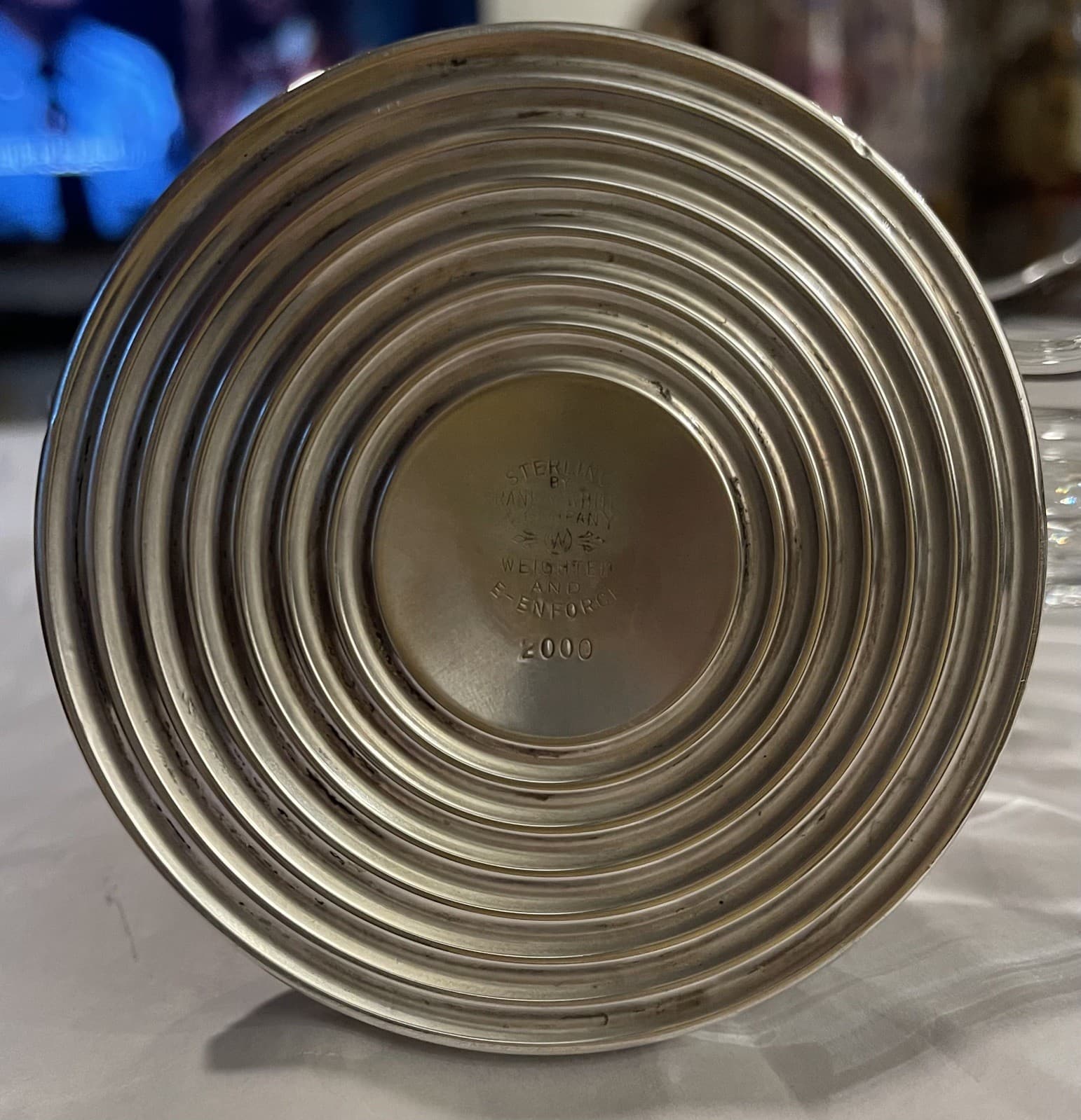 Stunning Frank M Whiting Sterling Silver 2000 Glass Compote Bowl Candlestick 4