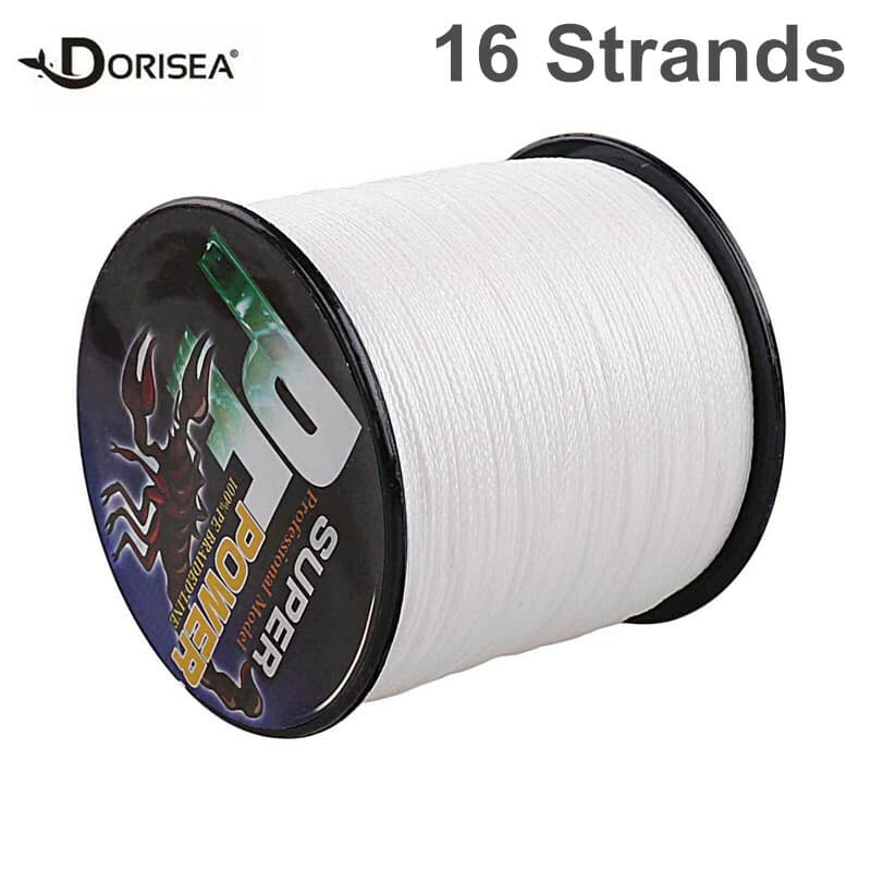 16 Strands 100M-2000M 20lbs-500lbs White Hollow pe Dynema Braided Fishing Line