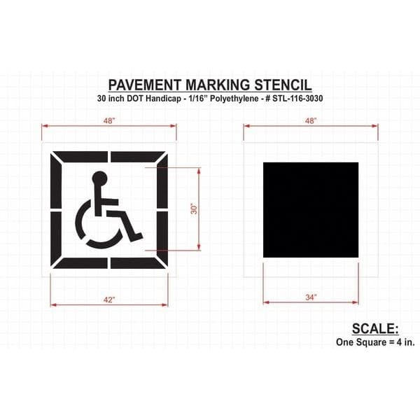 Rae Stl-116-3030 Pavement Stencil, Symbol, Handicap - Ada, 30 In Character 2