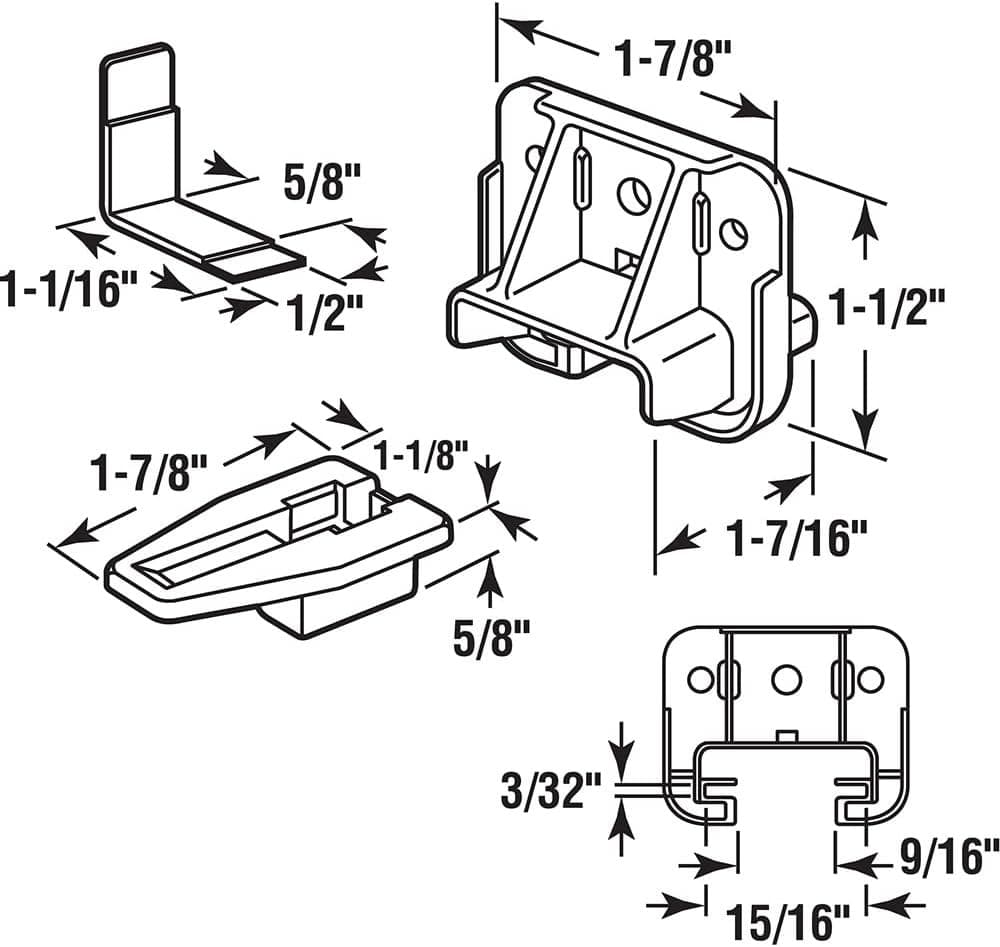 Kenlin Rite Trak Dresser Drawer Guide Glide Stop Socket Replacement Part (Pack O 3