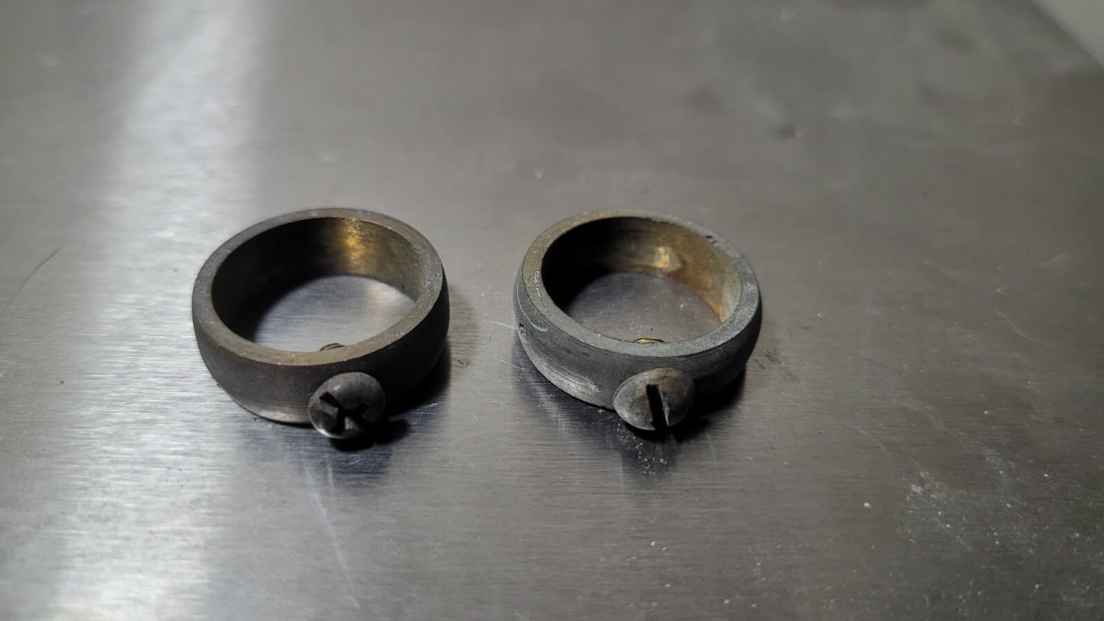 2-- semi-Weathered 3/4'' BRASS RETAINING RINGS for 3/4'' weathervane rods,balls