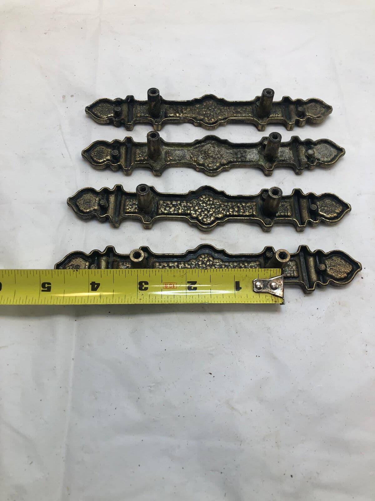 Vintage Cabinet Pulls Drawer Handles Gothic Bronze Metal 6.75", 3" hole centers 6