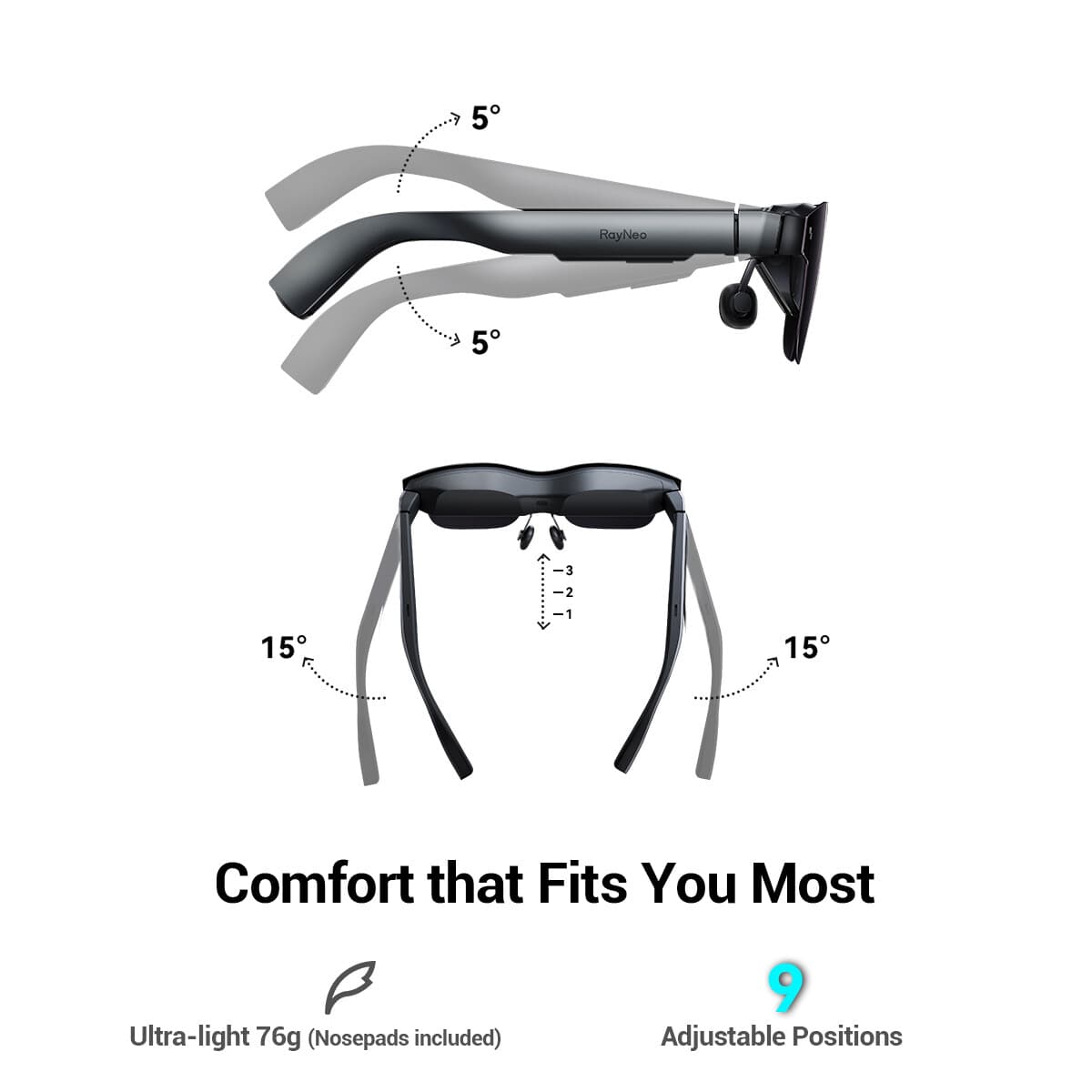 RayNeo Air 2 AR Glasses - Smart Glasses with 201" Micro OLED  (Very Good) 5