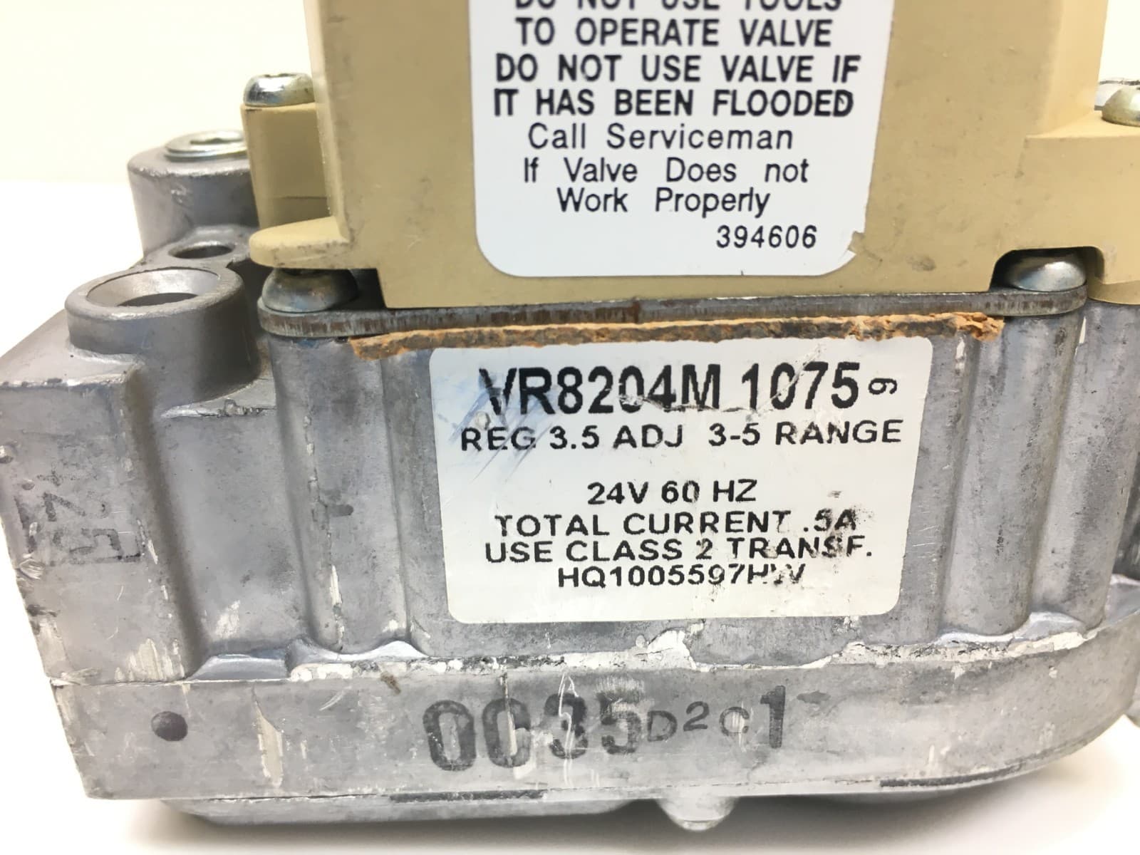 Honeywell VR8204M1075 HVAC Natural Gas Furnace Gas Valve in/out 1/2" used  #G101 3