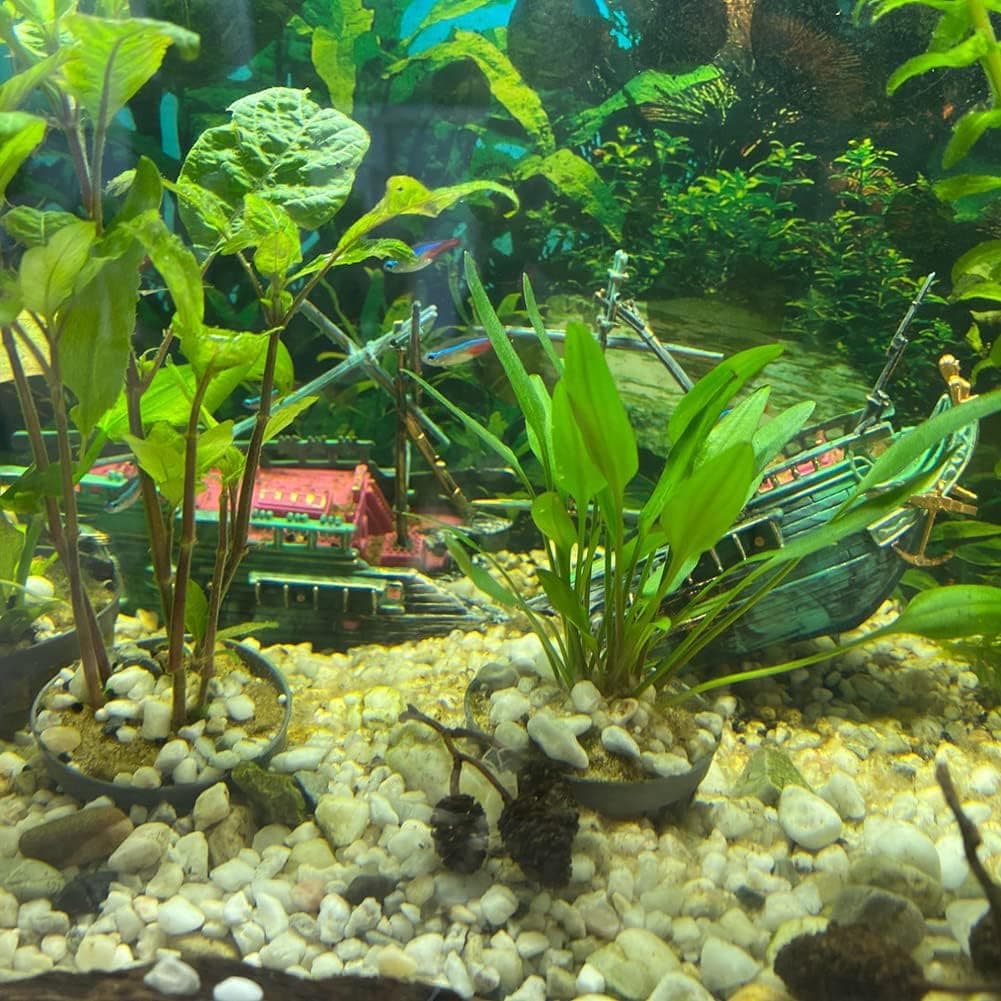 Aquarium Shipwreck Ornament – Air Bubbler Sunken Ship for Fish Tank Aeration 5