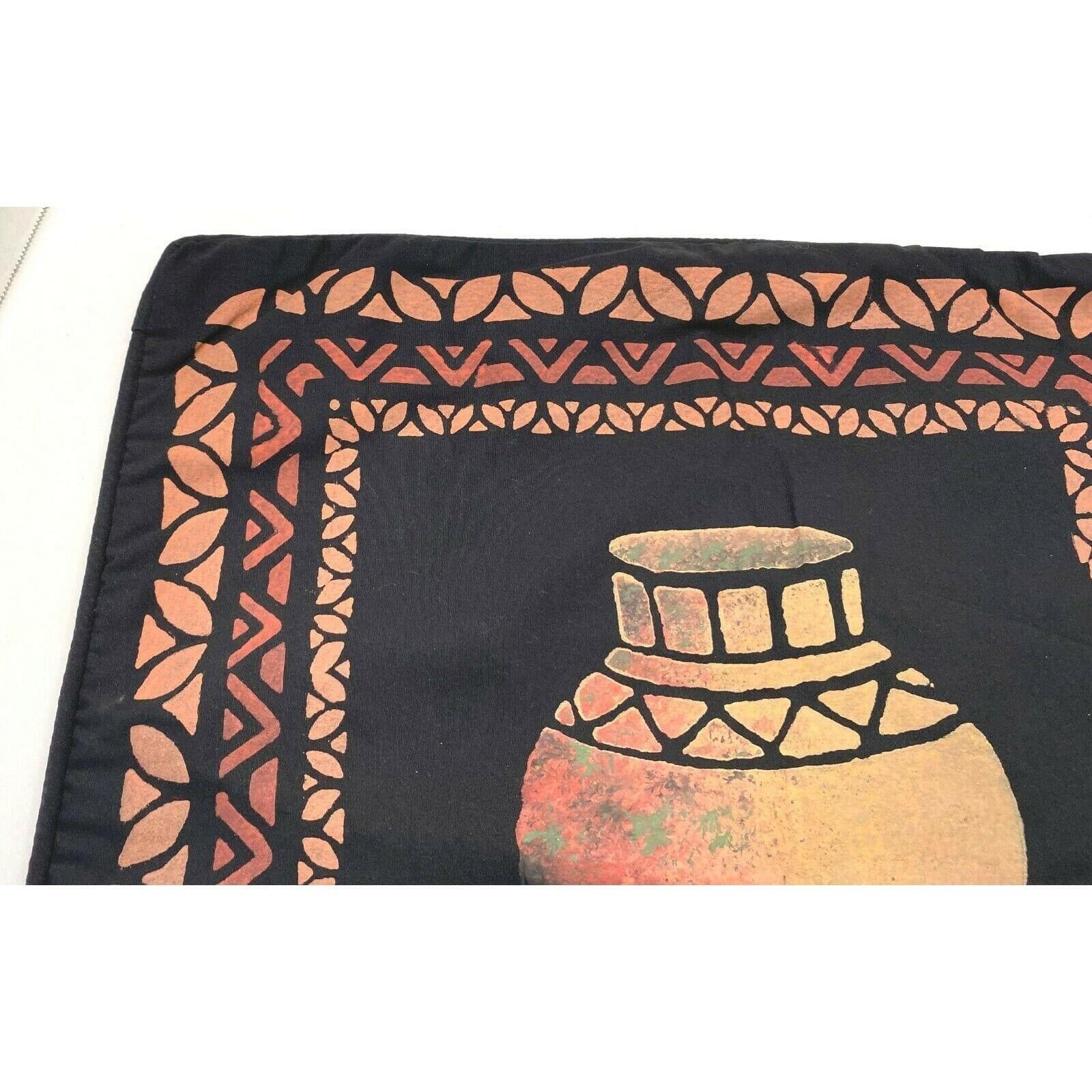 Vintage Ethnic Pottery Pillow Sham Cover Aztec Indian Southwest Painted Fabric 5