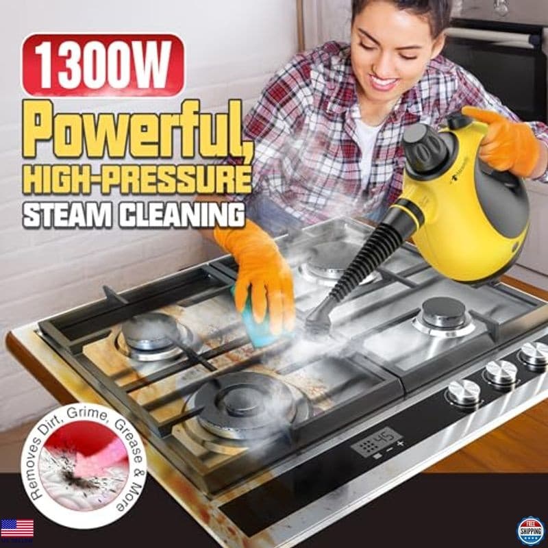 Powerful Handheld Steam Cleaner - Multi-Surface Steamer with 12 Accessories, 2