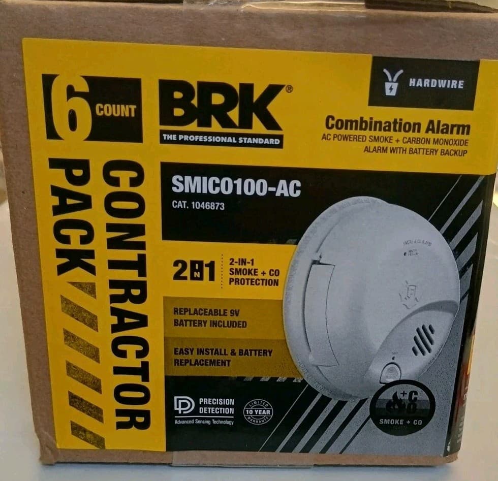 6 Count Brk Smico100-ac Combination Alarm Smoke & Carbon Monoxide