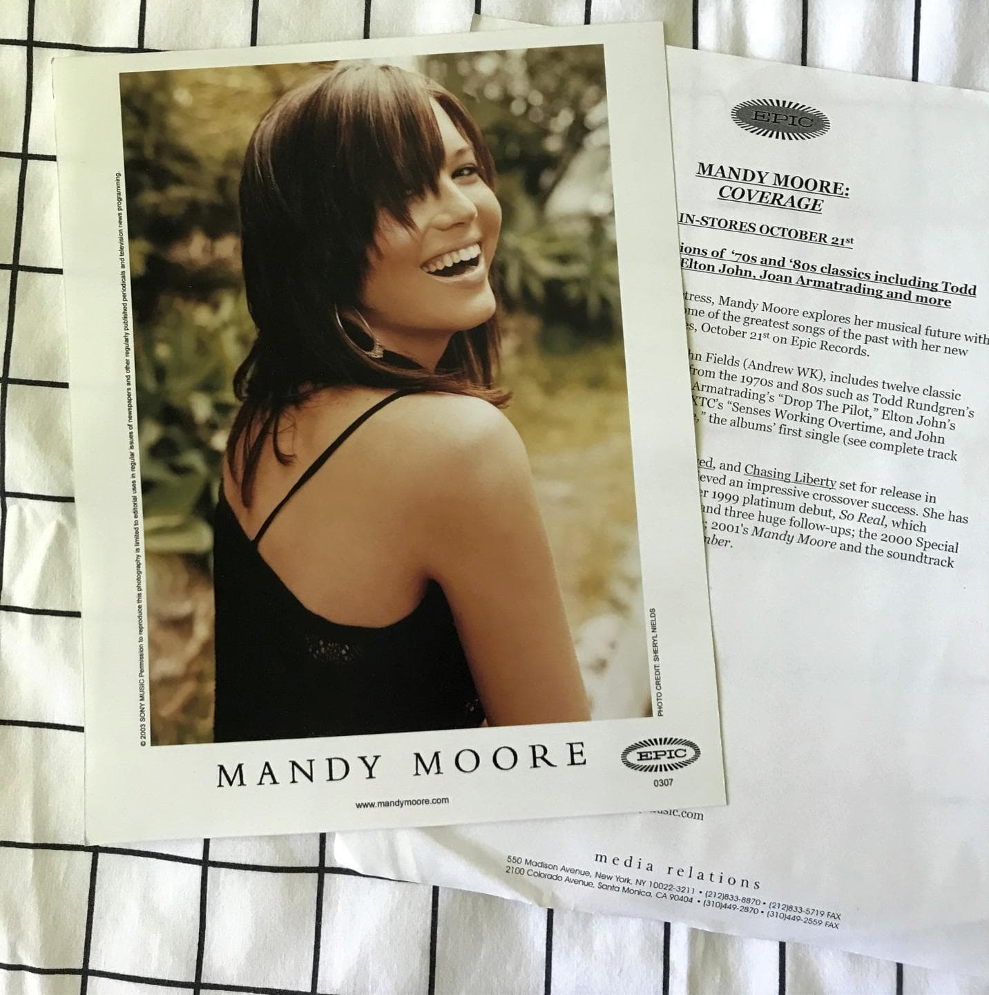 Mandy Moore 2003 Coverage Promo Photo Media Info 8x10 2