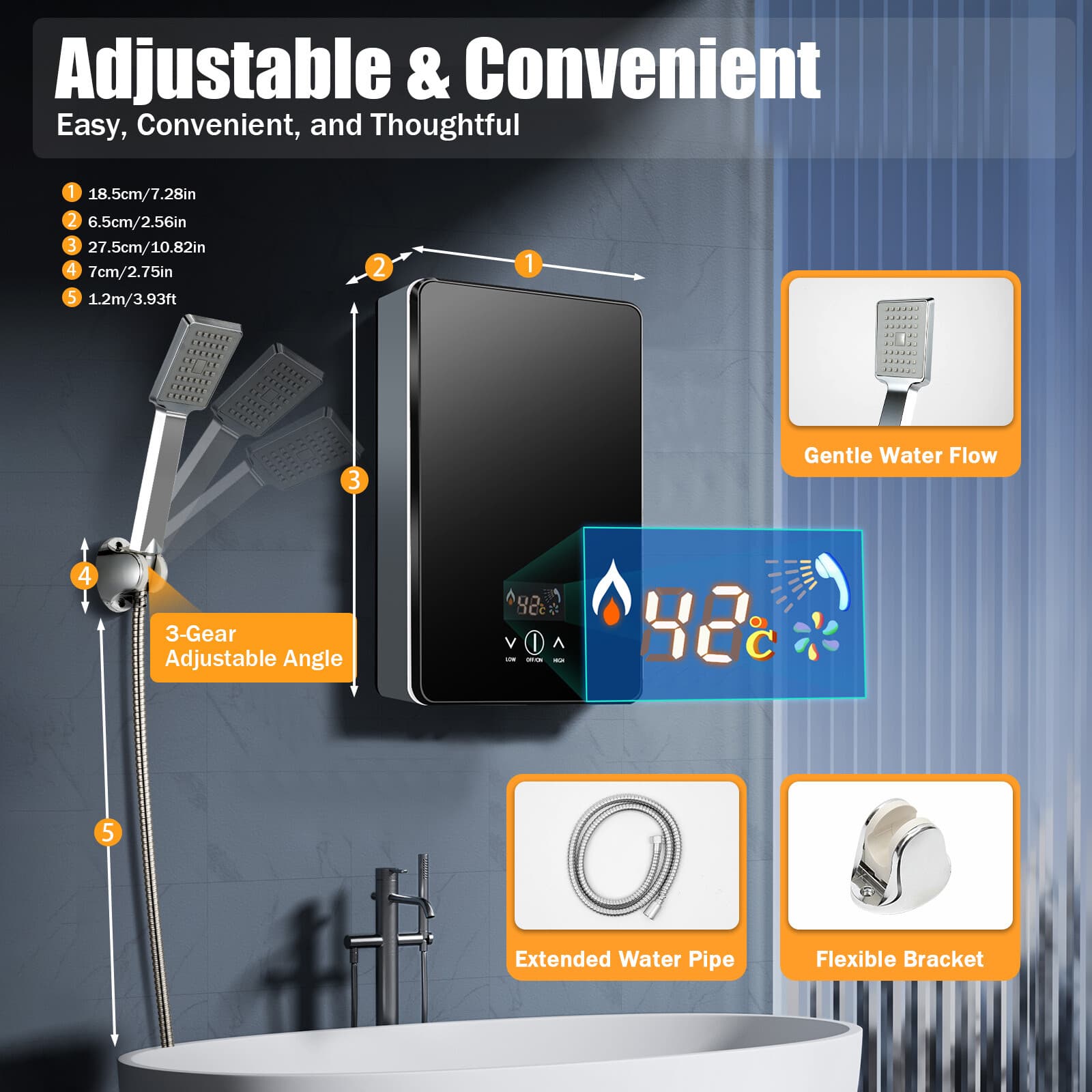 NEW 6500W Instant Hot Water Heater Electric Tankless On Demand House Shower Sink 3