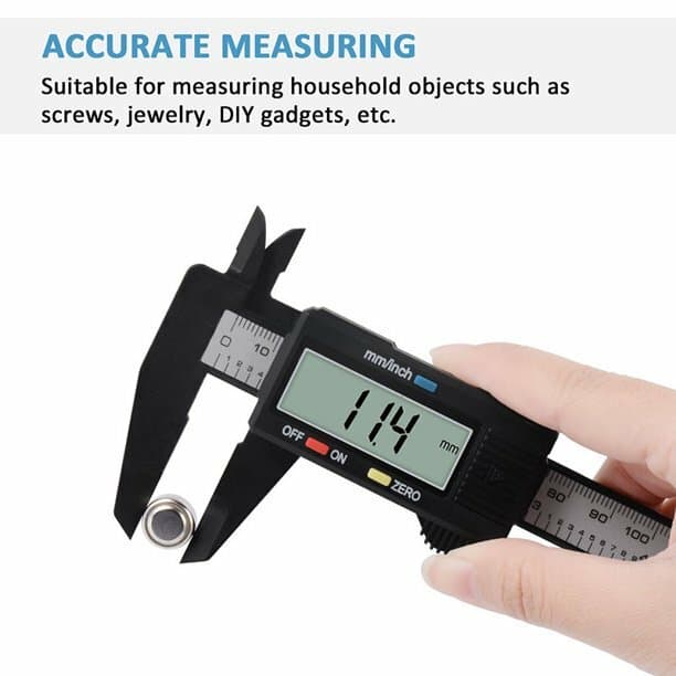 2-PACK Digital Caliper Electronic Gauge Carbon Fiber Vernier Micrometer 3