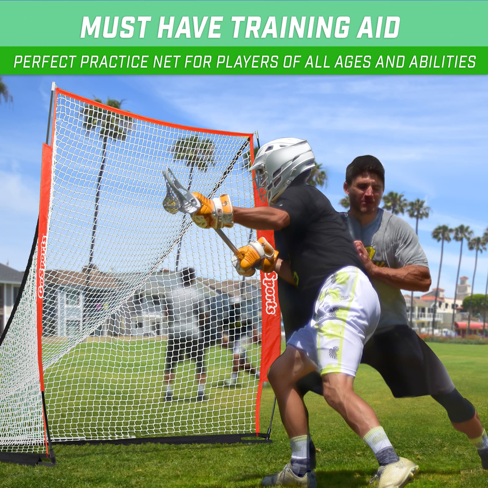 GoSports Regulation Size 6' x 6' Portable Lacrosse Net - Bow Style Frame w/Case 2