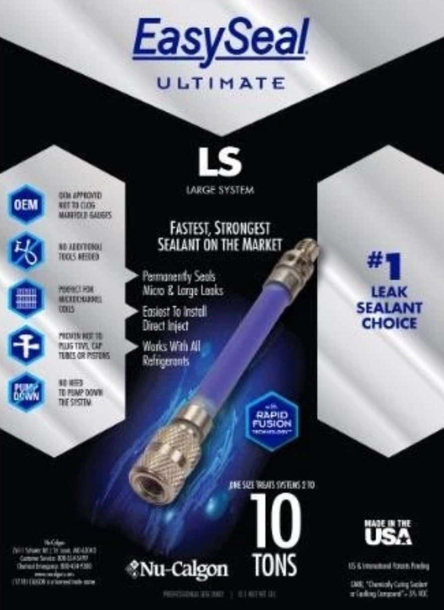 Nu-Calgon 4050-08 EasySeal LS Direct Inject, Treats 2 to 10 Tons, Sealant for Ai 2
