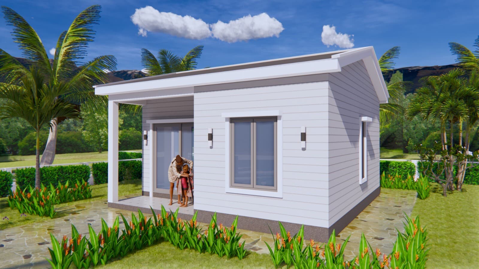 21x21 Feet Tiny House Plans 6.5x6.5 Meter 1 Bed 1 Bath Gable Roof (A4 Hard Copy) 6