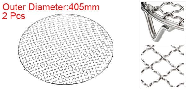 2pcs Round Cooking Rack 16" 201 Stainless Steel Barbecue Grill with 20mm Legs 2