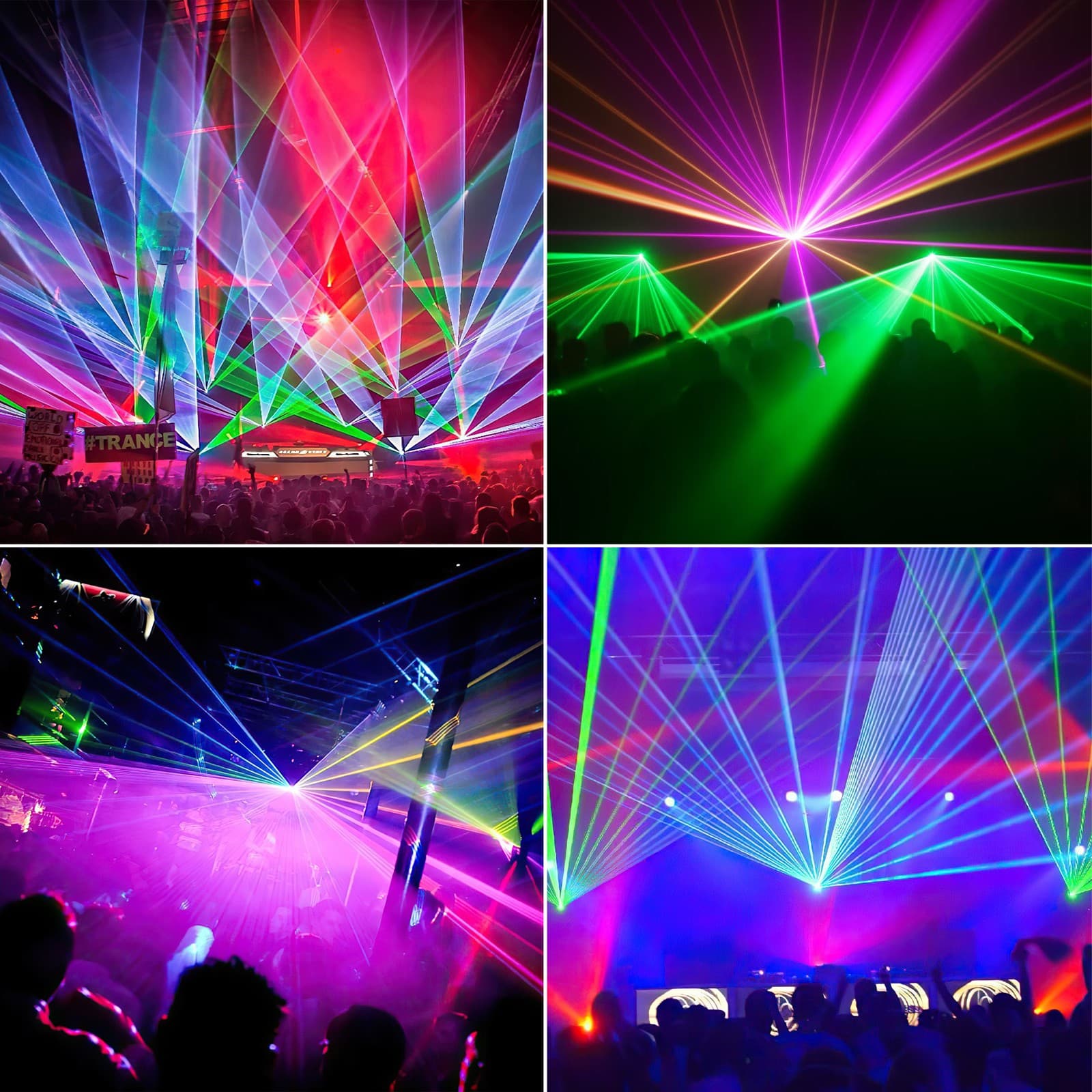 5 Lens 5 Beam RGBYC Party DJ Laser Stage Light w/Remote Projector DMX Disco Show 4