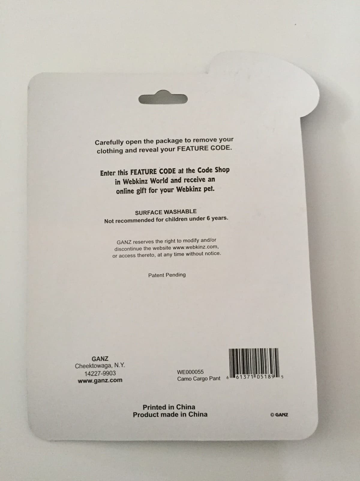 Webkinz Camo Cargo Pants with code 2