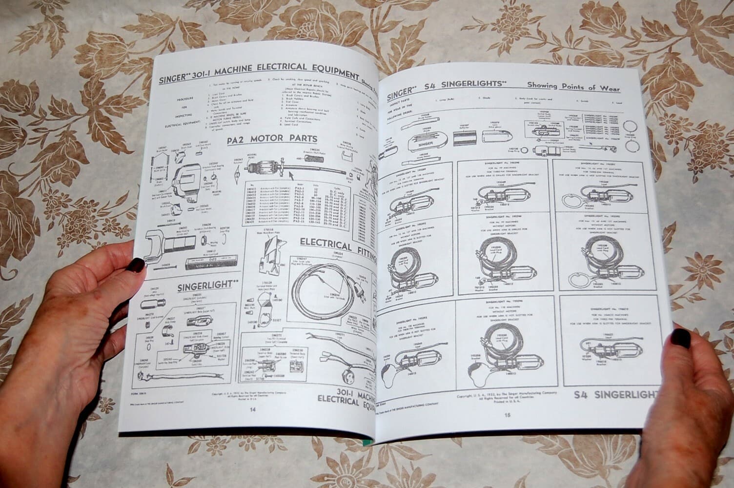 Rare Service Manual for Singer Sewing Machines Motors, Foot Controllers, Lights, 5