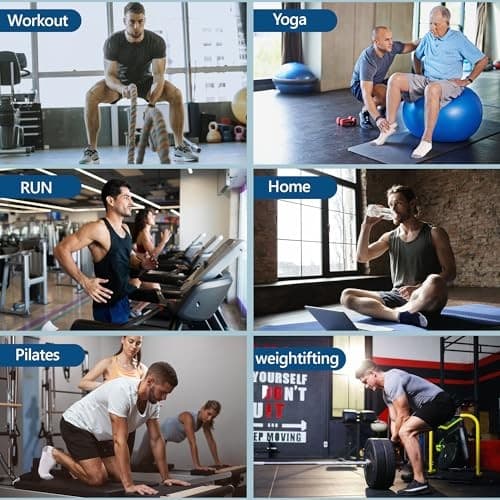  Pilates Grip Socks for Men Non Slip Grippy Sock for Yoga 6-9 04 Black(3 Pack) 3