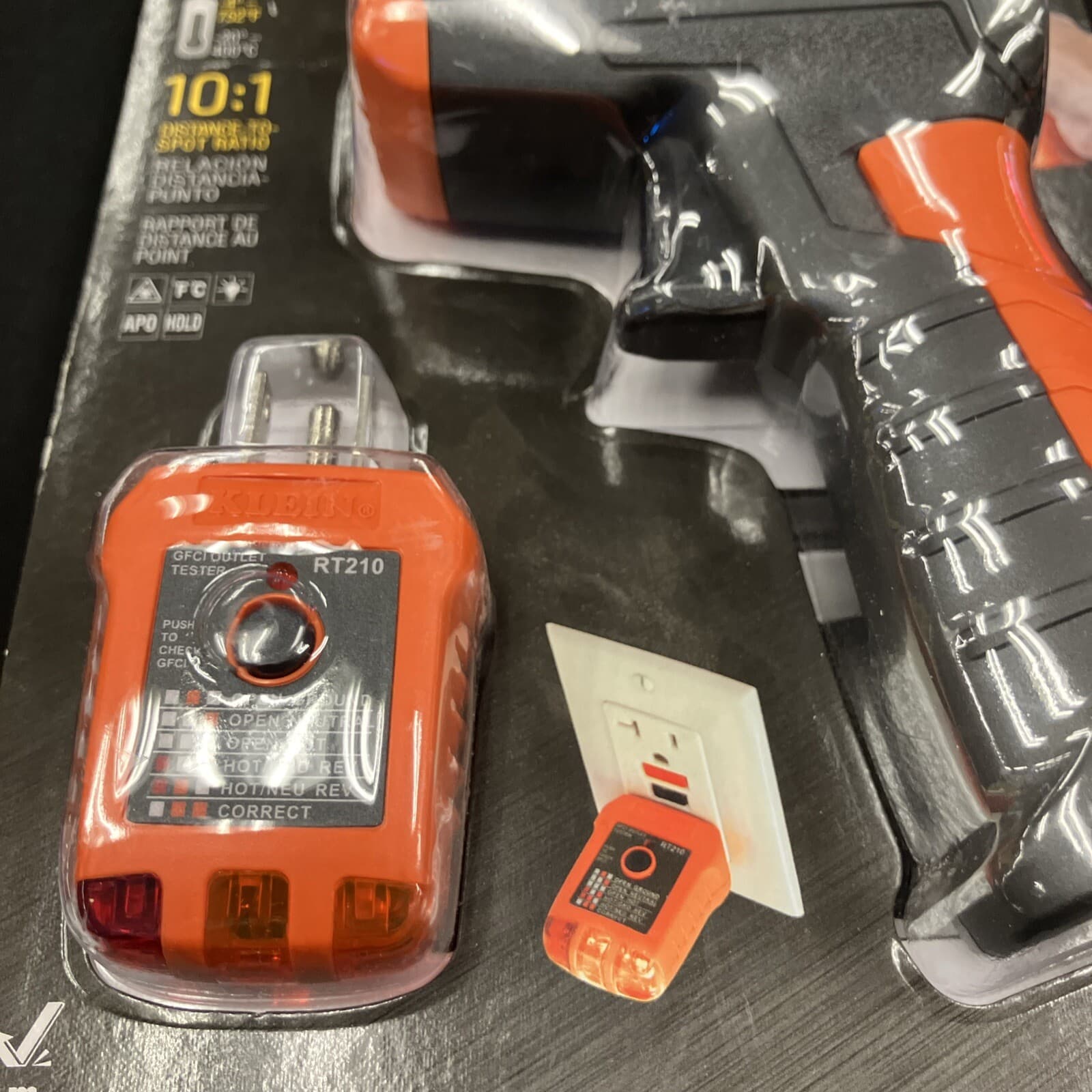 Infrared Thermometer Digital Battery Powered with GFCI Receptacle Tester 4