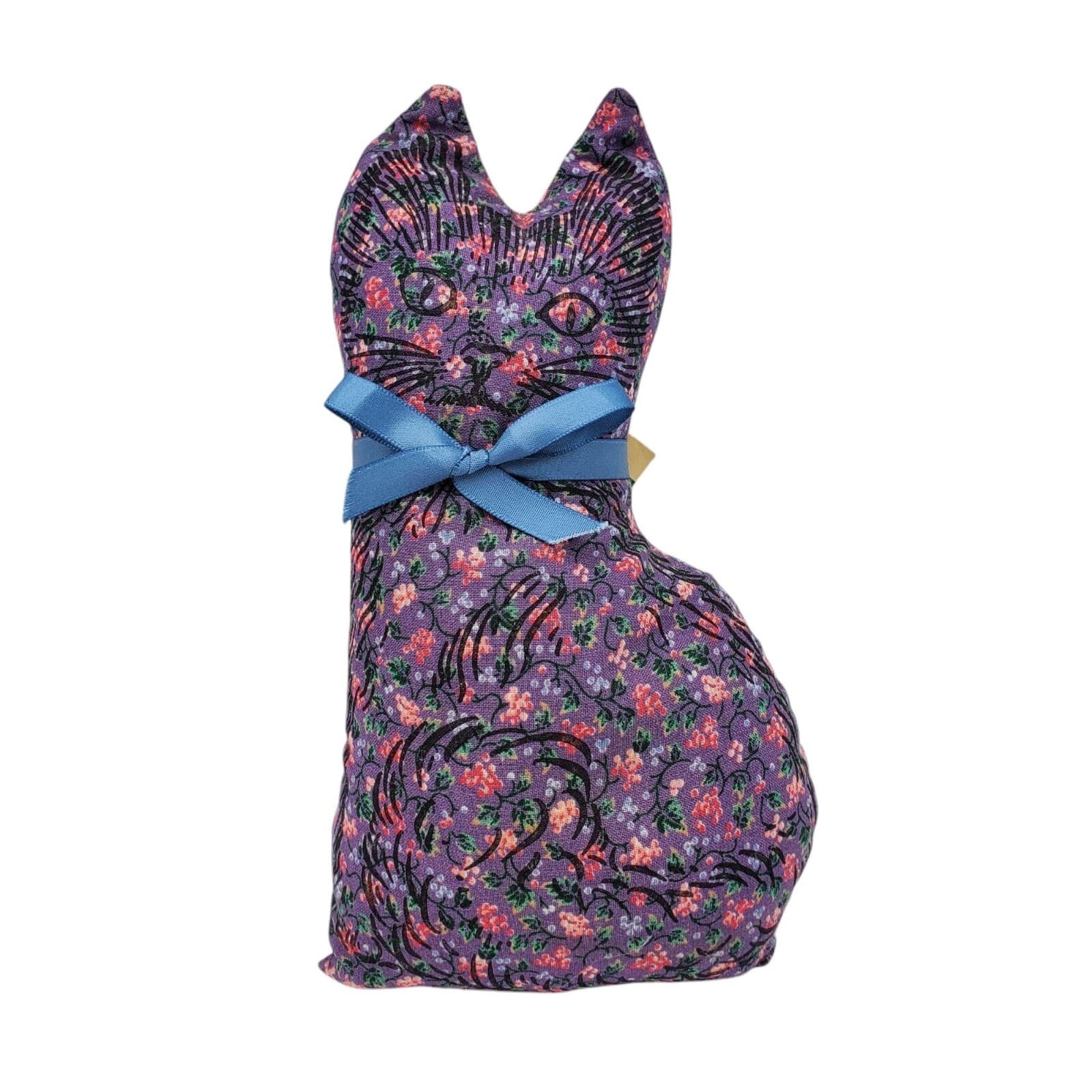 VTG Paine's Genuine Balsam Fir Products 8" Purple Floral Cloth Sachet Calico Cat 3