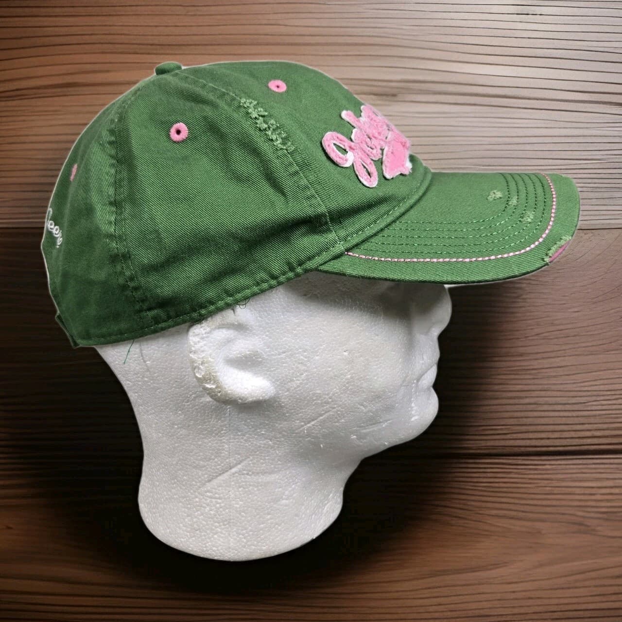 John Deere Hat Green Distressed Baseball Cap Womens Pink Adjustable Strapback 4