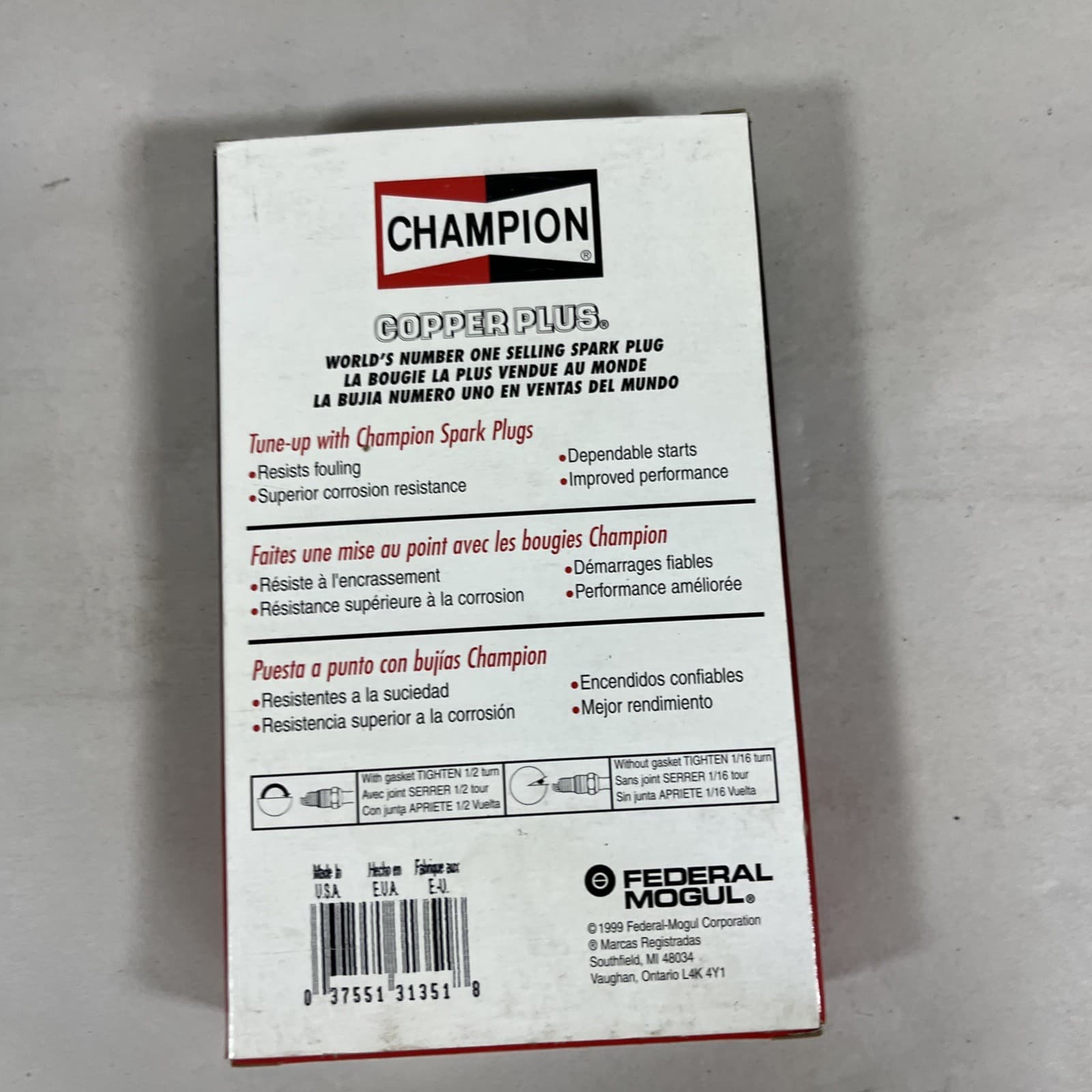 6 NOS Champion RFN14LY Spark Plugs Stock Number 82 Copper Plus 3