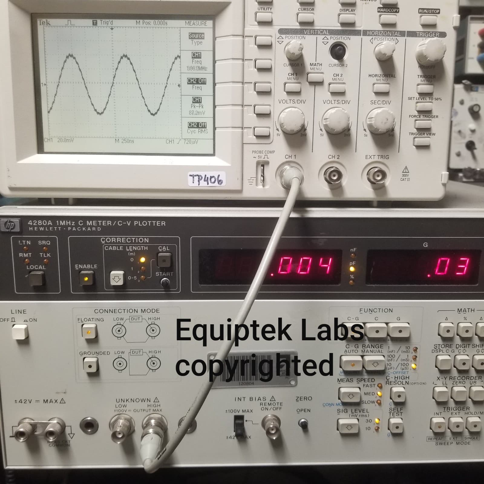 HP 4280A 1 MHz Capacitance Meter C-V Plotter PERFECT +/-100V Bias GPIB interface 3