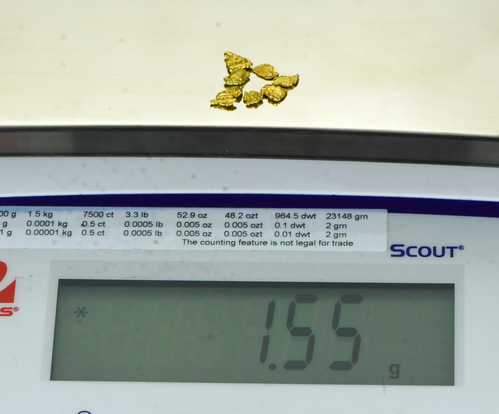 Alaskan Yukon BC Gold Rush Nugge #6 Mesh 1 DWT 1.55 Grams of Fines 1/20 OUNCE 6