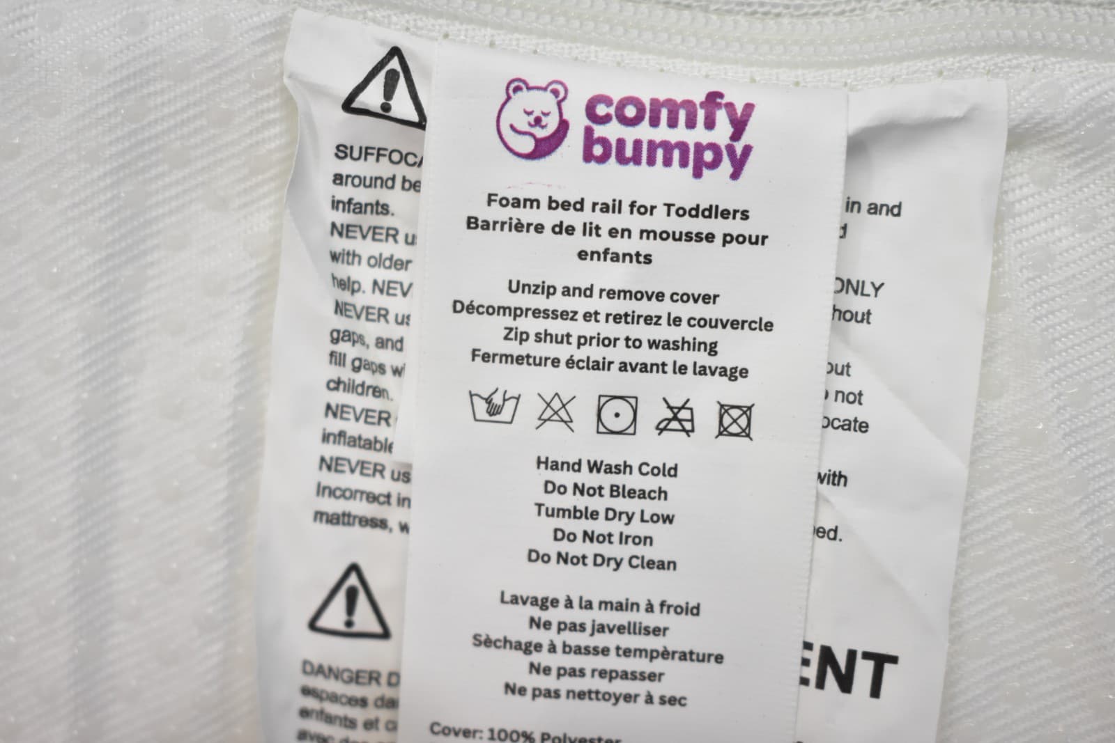 ComfyBumpy Bed Bumper For Toddlers Universal Fit Foam Liner Bedding For Kids 4