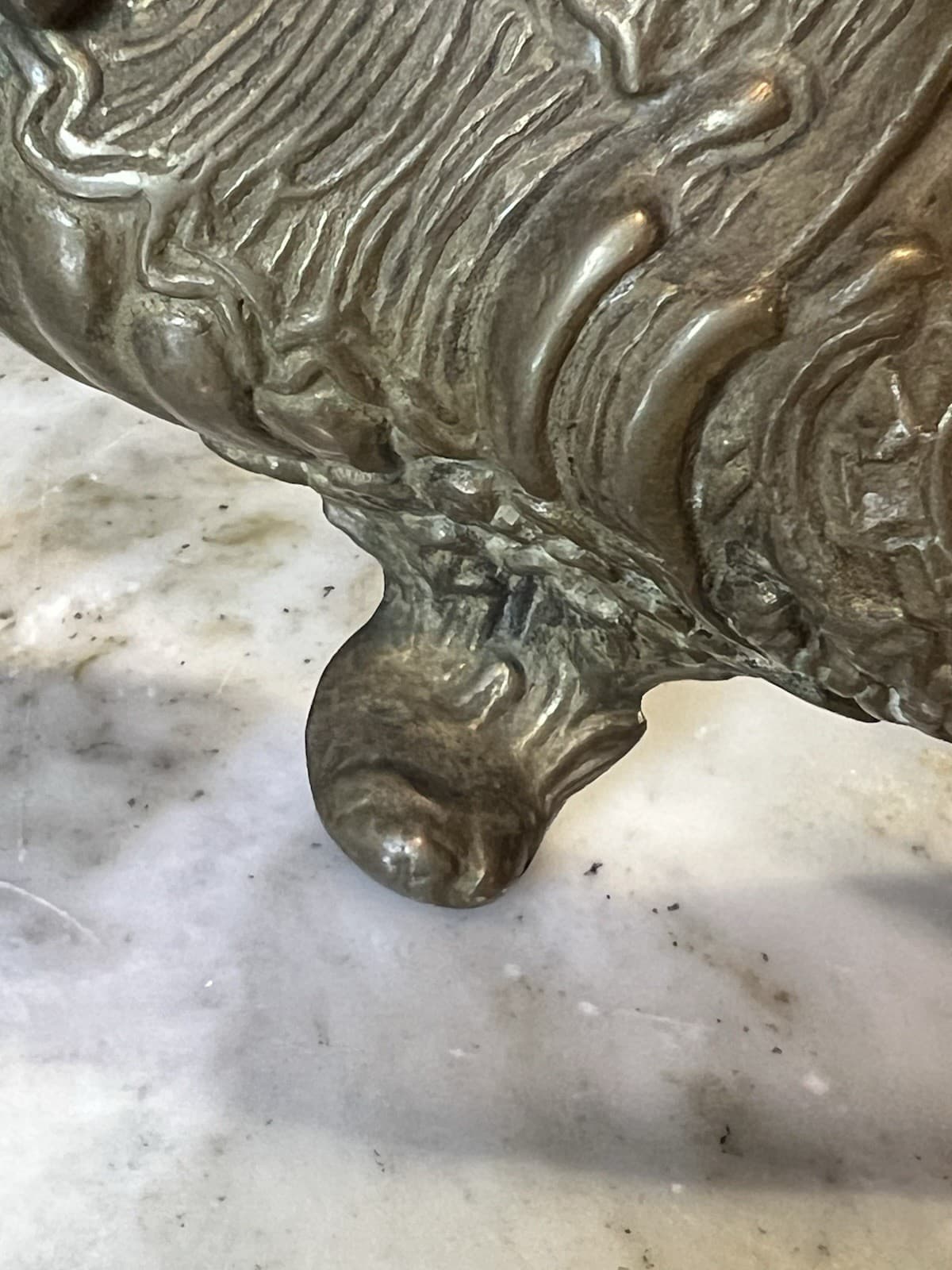 Vintage Solid Brass Italian Style Rococo Footed Jardiniere Planter - So Elegant! 5